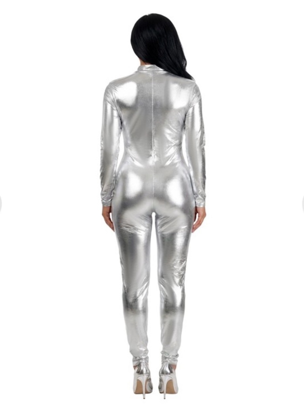 Metallic stretchy jumpsuit - Picture 3 of 5